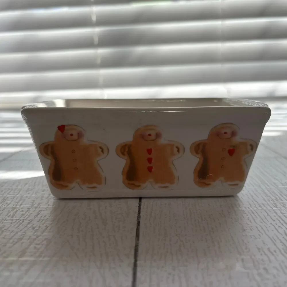 Gingerbread Mini Loaf Baking Dishes Set of 2 Ceramic Holiday